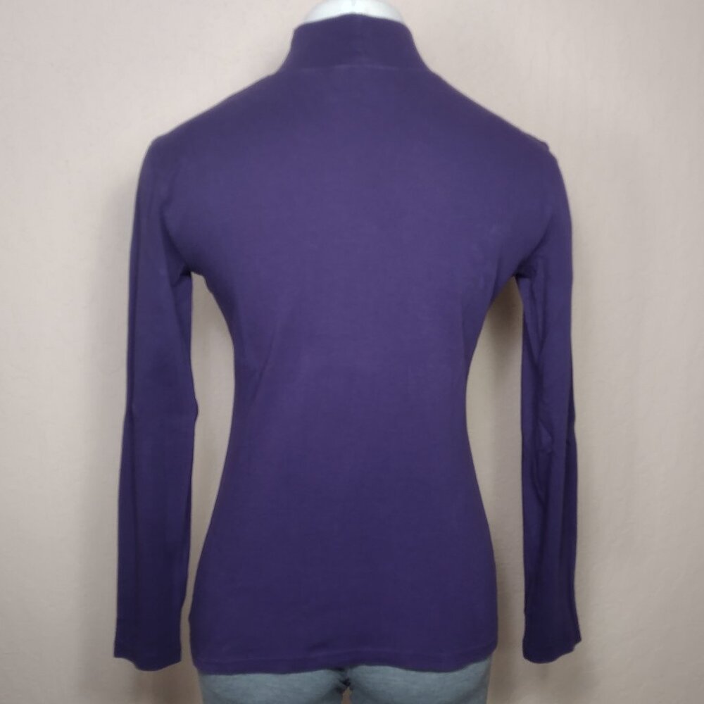 Karen Scott Womens Mock-Neck Long Sleeve T-Shirt - Picture 4 of 10